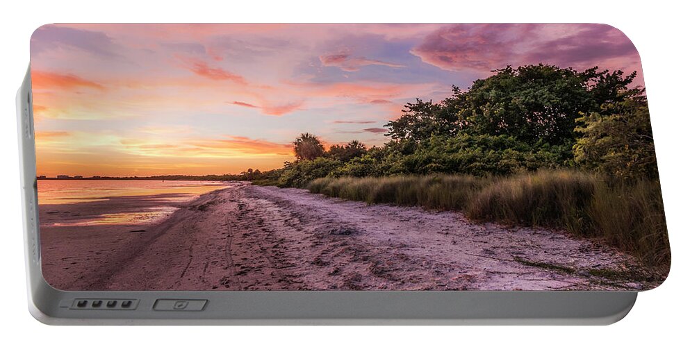 Seascape Portable Battery Charger featuring the photograph Bunche Beach Sunset by Ginger Stein