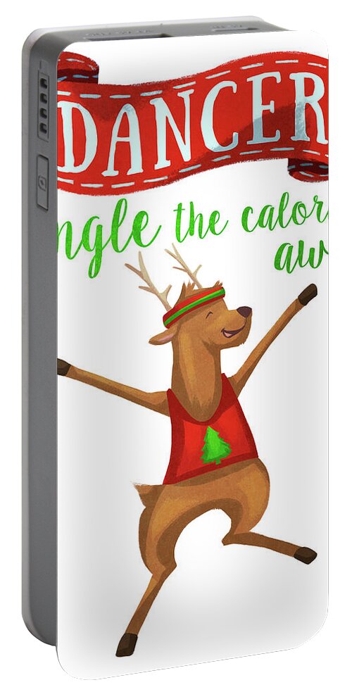 Busy Portable Battery Charger featuring the painting Busy Reindeer II by Sd Graphics Studio
