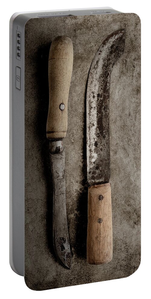 Cutlery Portable Battery Charger featuring the photograph Butcher Knives by Tom Mc Nemar