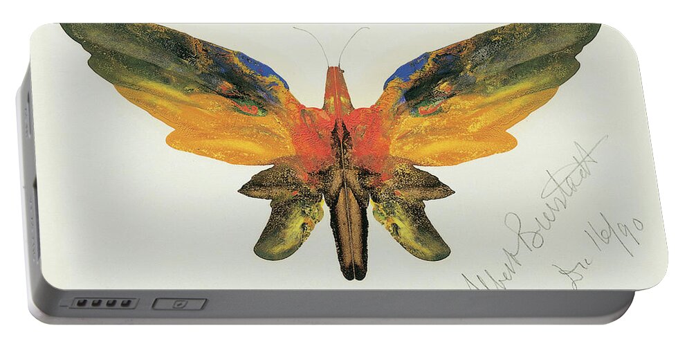 Butterflies Portable Battery Charger featuring the painting Butterfly, 1890 by Albert Bierstadt