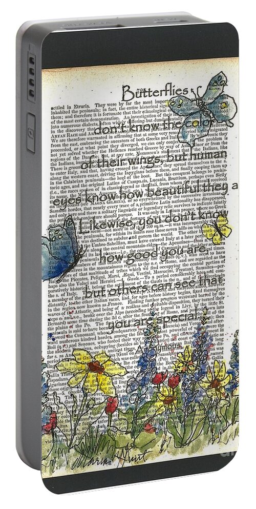 Butterflies Portable Battery Charger featuring the painting Butterfly Afternoon2 by Maria Hunt
