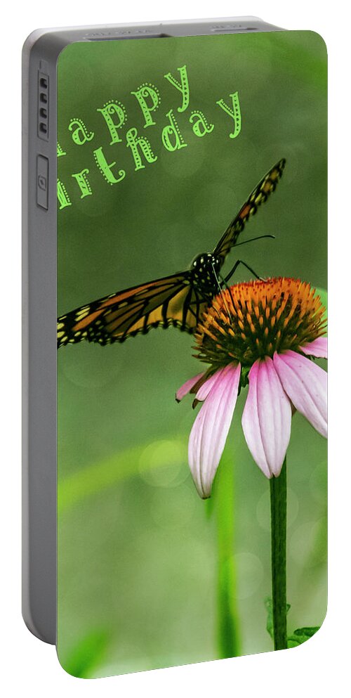 Butterfly Portable Battery Charger featuring the photograph Butterfly Birthday by Cathy Kovarik