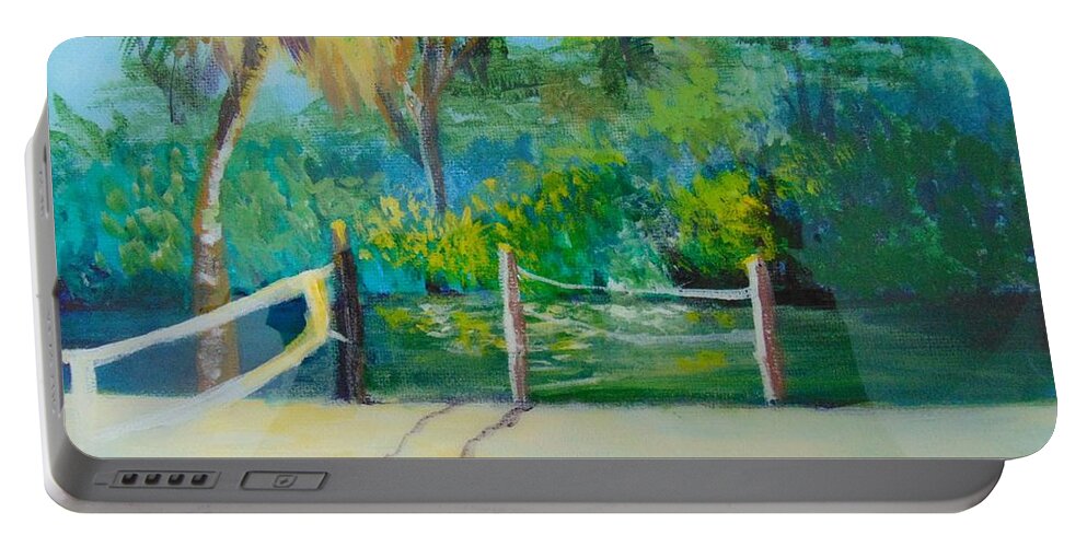 Epoxy Portable Battery Charger featuring the painting By the Bayou by Saundra Johnson