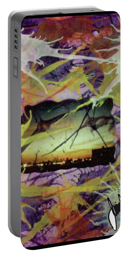  Portable Battery Charger featuring the digital art Cabrini by Jimmy Williams