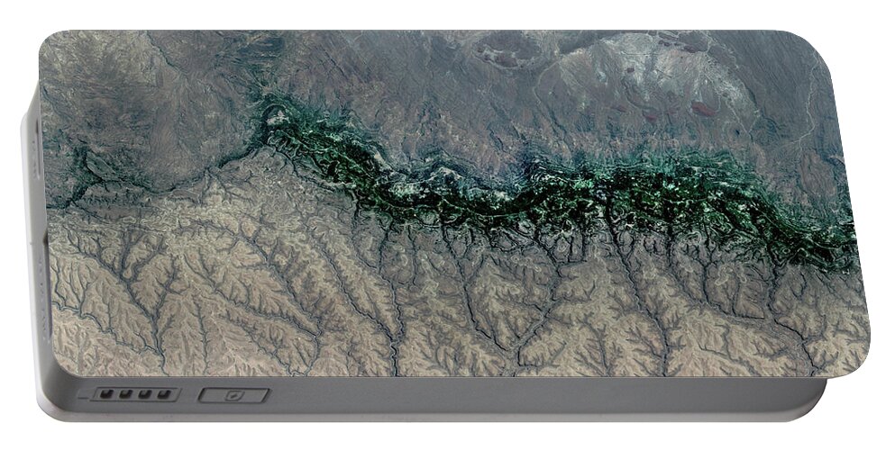 Satellite Image Portable Battery Charger featuring the digital art Cal Madow, Somaliland from space by Christian Pauschert