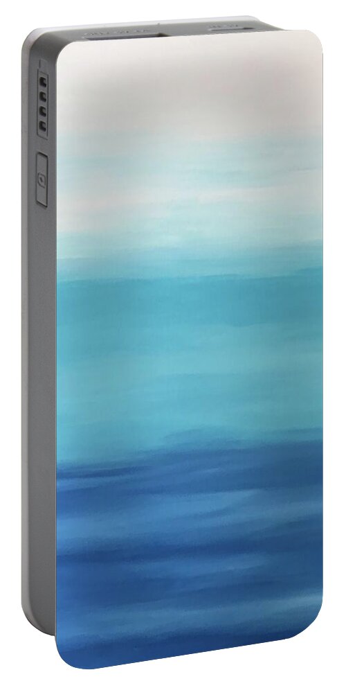 Abstract Portable Battery Charger featuring the painting Calm by Sarah Warman