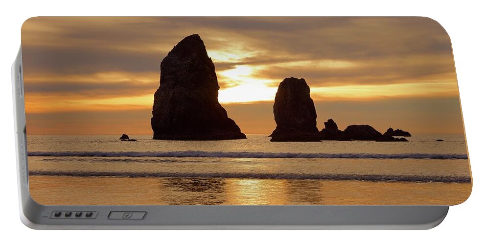 Oregon Portable Battery Charger featuring the photograph Cannon Beach November Sunset by Todd Kreuter