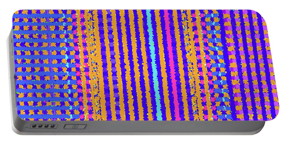 Abstract Portable Battery Charger featuring the digital art Carousel Confetti by Gina Harrison