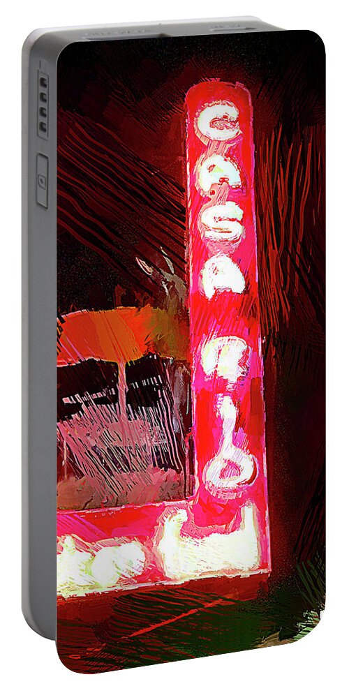 Casa Rio Portable Battery Charger featuring the photograph Casa Rio Neon by GW Mireles