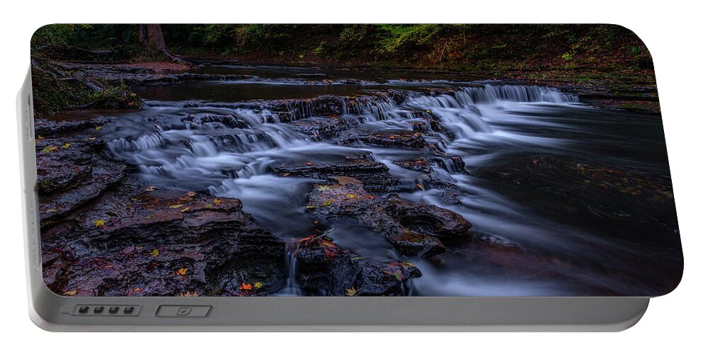 Sunset Portable Battery Charger featuring the photograph Cascading Waters by Johnny Boyd