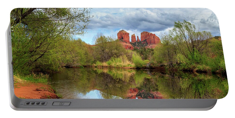 Cathedral Rock Portable Battery Charger featuring the photograph Cathedral Rock Reflection by James Eddy