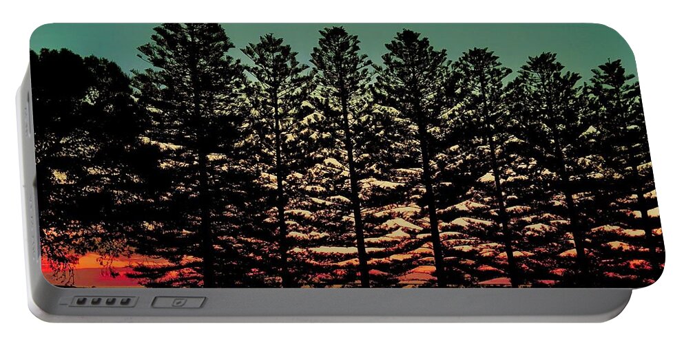 Ceduna Portable Battery Charger featuring the photograph Veil of Trees by Debra Grace Addison