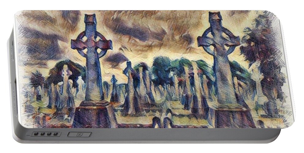 Celtic Cross Portable Battery Charger featuring the photograph Celtic Cross by Mark Callanan
