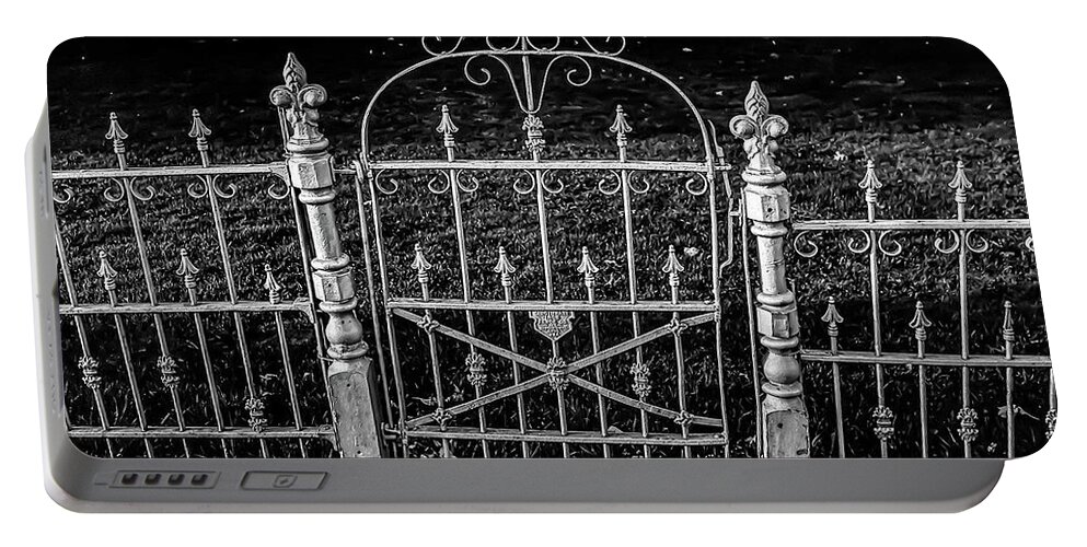 Cemetery Portable Battery Charger featuring the photograph 054 - Cemetery Gate by David Ralph Johnson