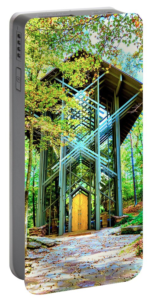 Chapel Portable Battery Charger featuring the photograph Chapel in the Forest by Dominic Piperata