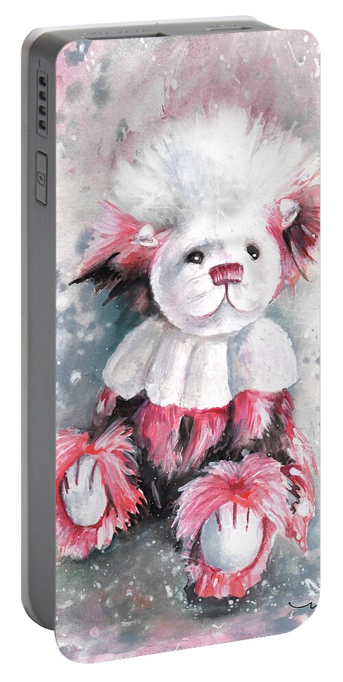 Teddy Portable Battery Charger featuring the painting Charlie Bear Coconut Ice by Miki De Goodaboom