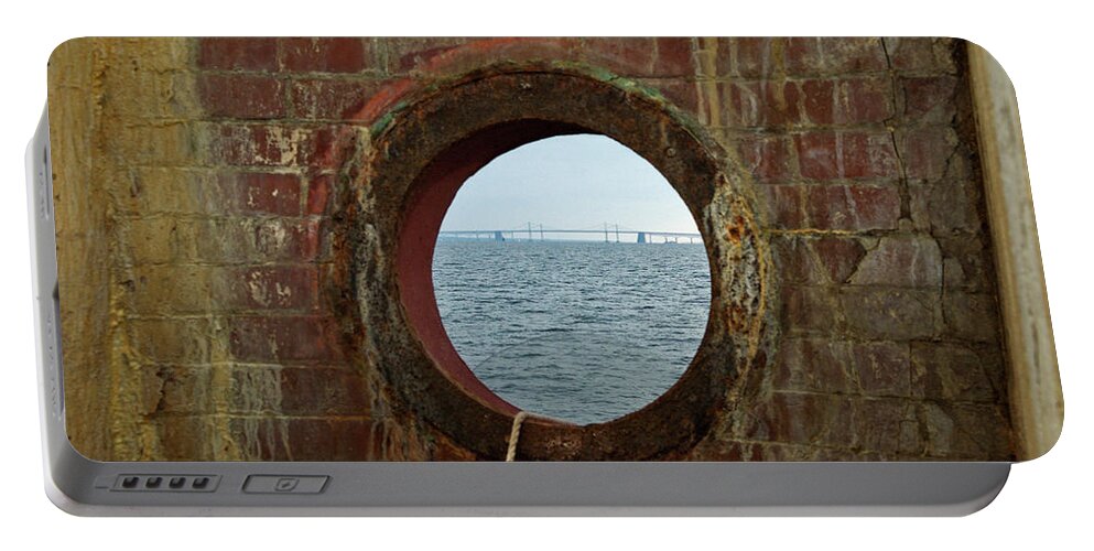 Annapolis Portable Battery Charger featuring the photograph Chesapeake Bay Bridge from Baltimore Light by Mark Duehmig