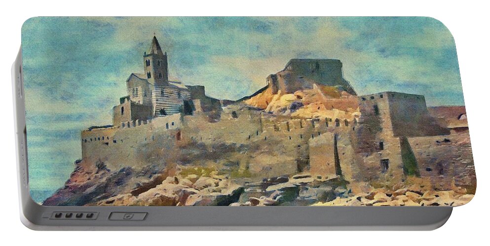Church Of Saint Peter Portable Battery Charger featuring the painting Chiesa di San Pietro by Jeffrey Kolker