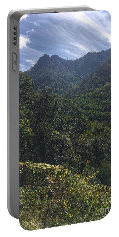 Chimney Tops Portable Battery Charger featuring the photograph Chimney Tops 2 by Phil Perkins