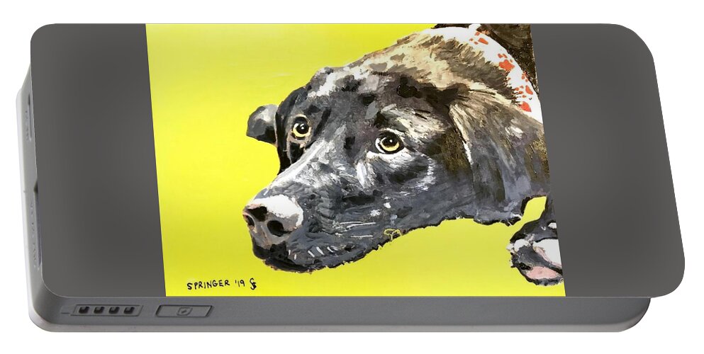 Chloe Portable Battery Charger featuring the painting Chloe by Gary Springer