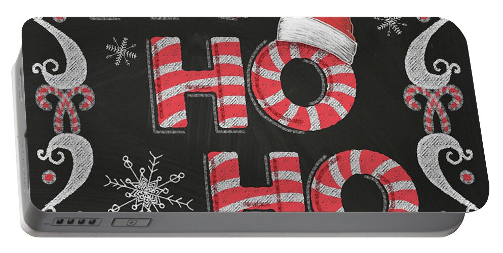 #faaAdWordsBest Portable Battery Charger featuring the painting Christmas Night Chalk IIi by Andi Metz