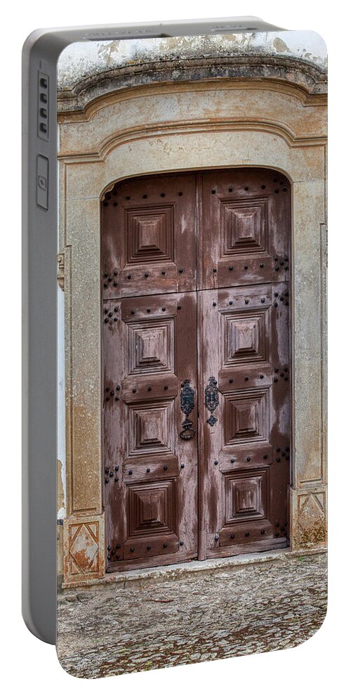 Castle Portable Battery Charger featuring the photograph Church Door of Obidos by David Letts