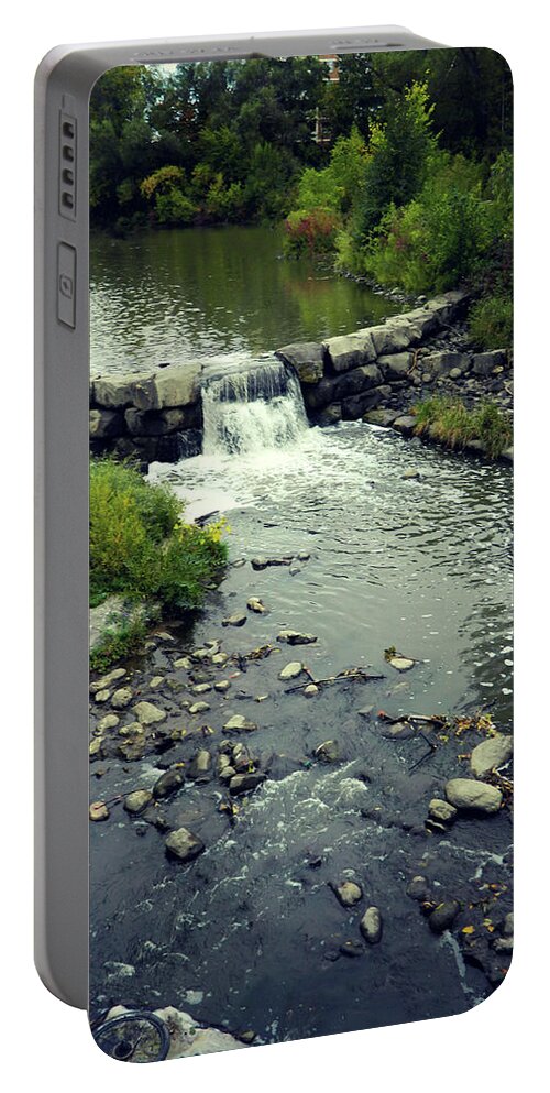 City Falls Portable Battery Charger featuring the photograph City Falls 3 by Cyryn Fyrcyd