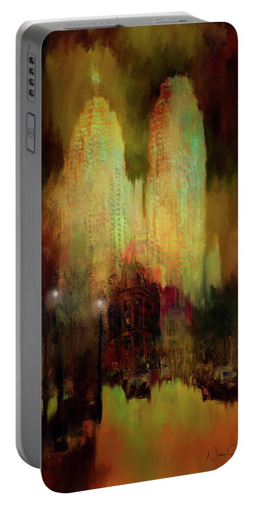 Photosintopaintings Portable Battery Charger featuring the digital art City Lights by Nicky Jameson