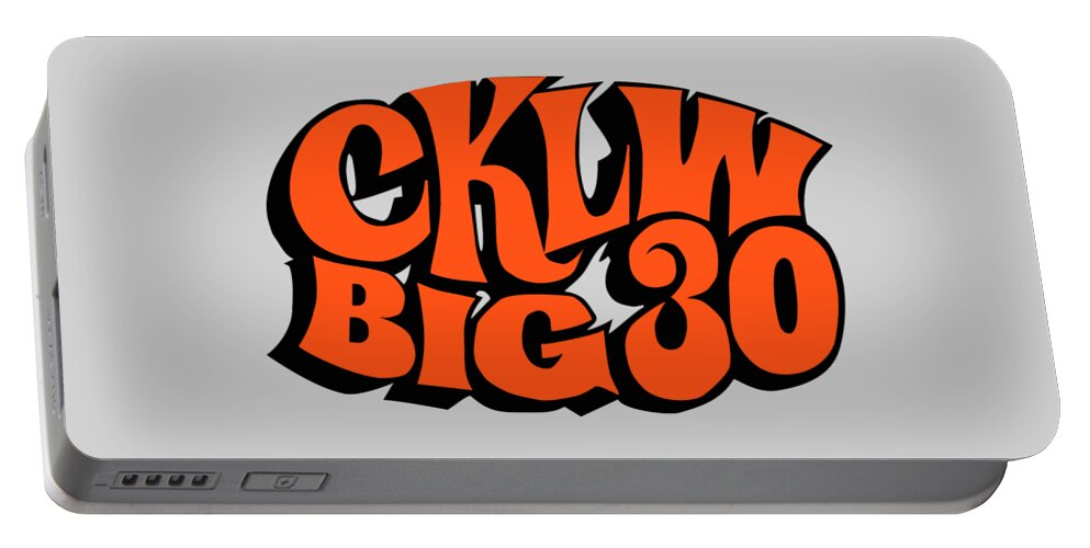 Cklw Big30 Chart Logo Radio Classic Rock Oldies Portable Battery Charger featuring the digital art CKLW Big30 - Orange by Thomas Leparskas