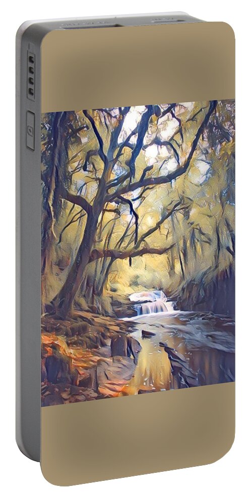 Clare Glens Portable Battery Charger featuring the digital art Clare Glens Paint by Mark Callanan