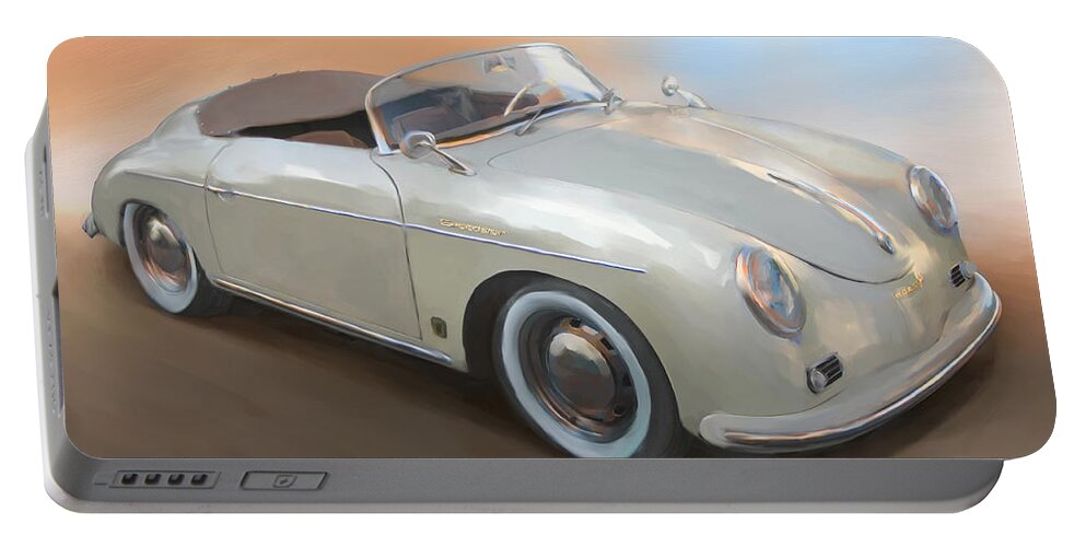 Classical Painting Portable Battery Charger featuring the painting Classic Porsche Speedster by Vart Studio