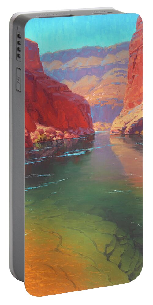 Grand Canyon Portable Battery Charger featuring the painting Clear Currents by Cody DeLong