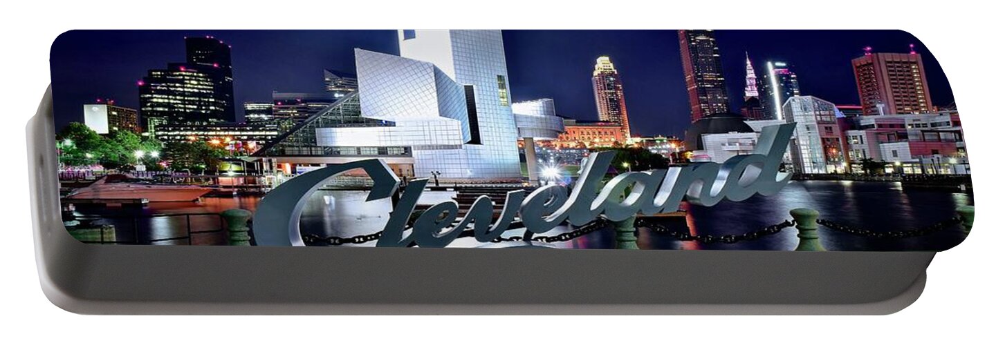 Cleveland Portable Battery Charger featuring the photograph Cleveland Ohio 2019 by Frozen in Time Fine Art Photography