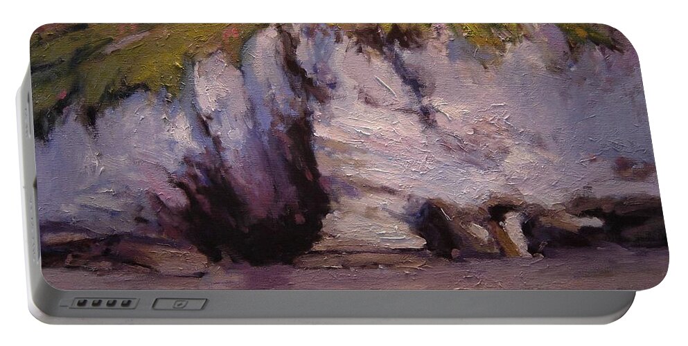 Seascape Portable Battery Charger featuring the painting Cliffs at Pismo Beach California by R W Goetting