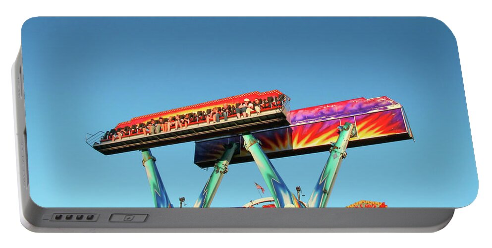 Carnival Portable Battery Charger featuring the photograph Color Carnival Ride by Todd Klassy