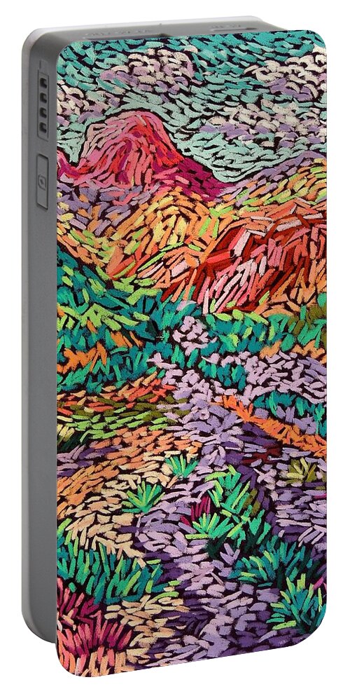 Southwest Landscape Portable Battery Charger featuring the pastel Colorful Mountains by Candy Mayer
