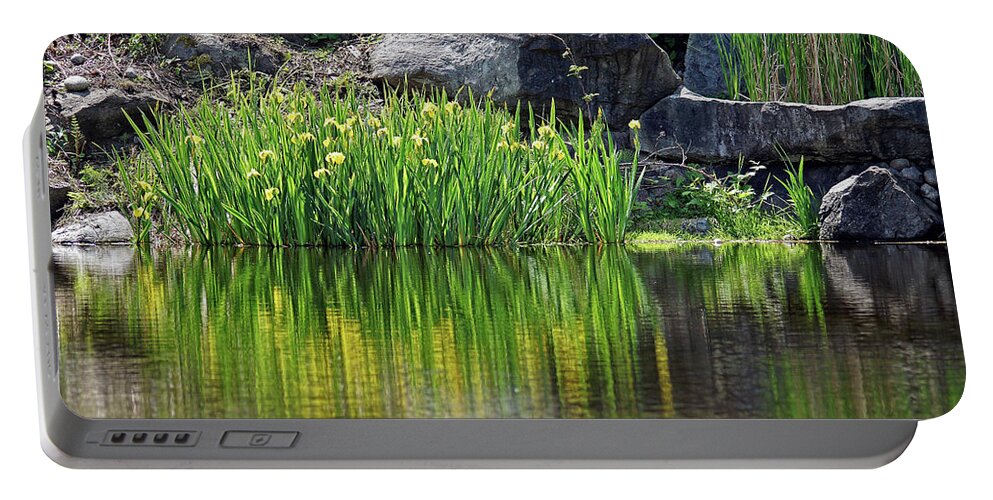 Pond Portable Battery Charger featuring the photograph Colorful Reflections by Cameron Wood