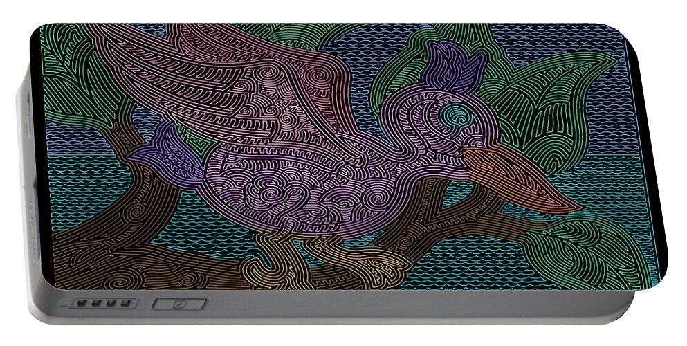 Enlightened Animals Portable Battery Charger featuring the digital art Coloring Inside The Lines by Becky Titus