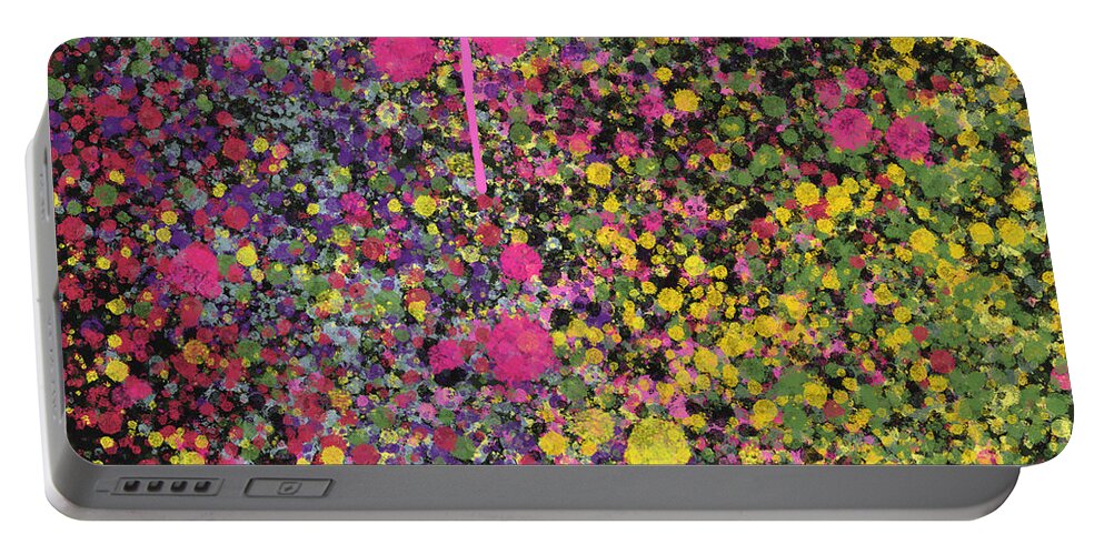 Graphic Design By Go Van Kampen Portable Battery Charger featuring the painting Colour Splatter by Go Van Kampen
