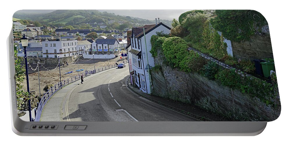 Britain Portable Battery Charger featuring the photograph Combe Martin - Beach and Village by Rod Johnson