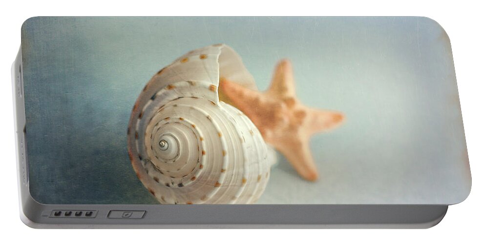 Nature Portable Battery Charger featuring the photograph Conch Shell and Starfish by Tom Mc Nemar