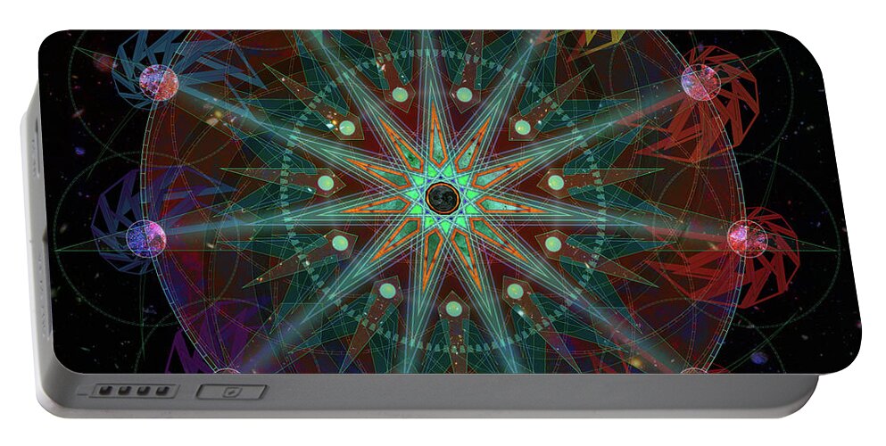 Eleven Portable Battery Charger featuring the digital art Conjunction by Kenneth Armand Johnson