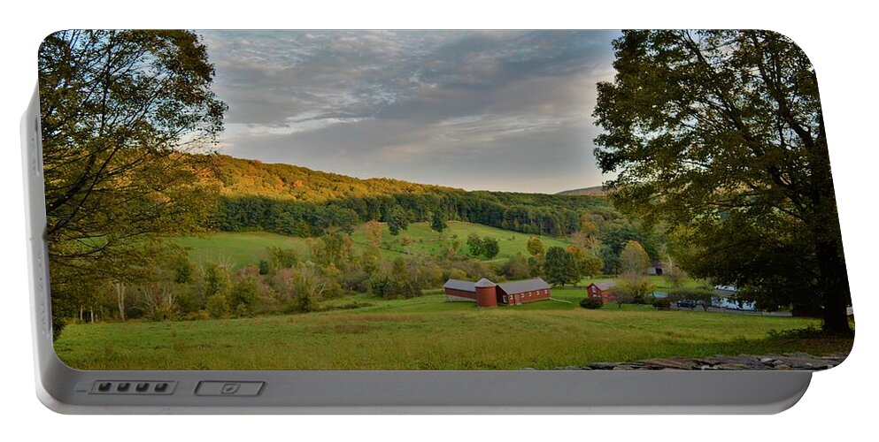Landscape Portable Battery Charger featuring the photograph Connecticut Farm Meadows by Dani McEvoy