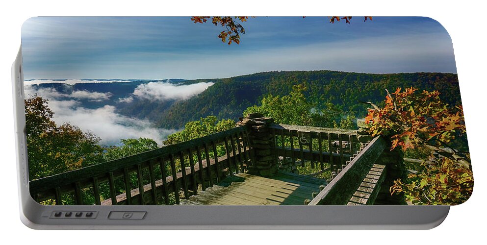 Wv Portable Battery Charger featuring the photograph Cooper's Rock Overlook by Amanda Jones