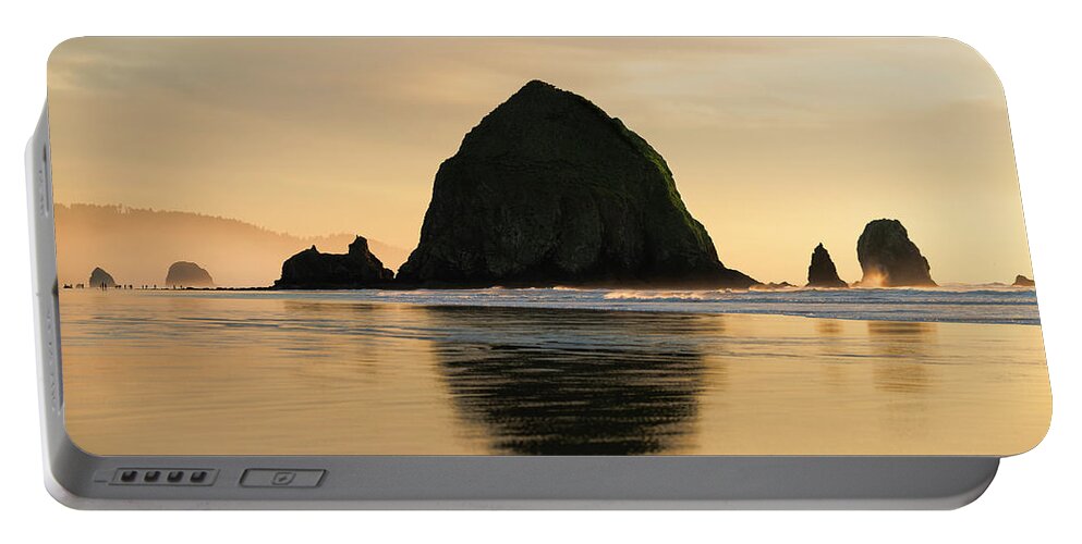 Cannon Beach Portable Battery Charger featuring the photograph Copper Haystack by James Covello
