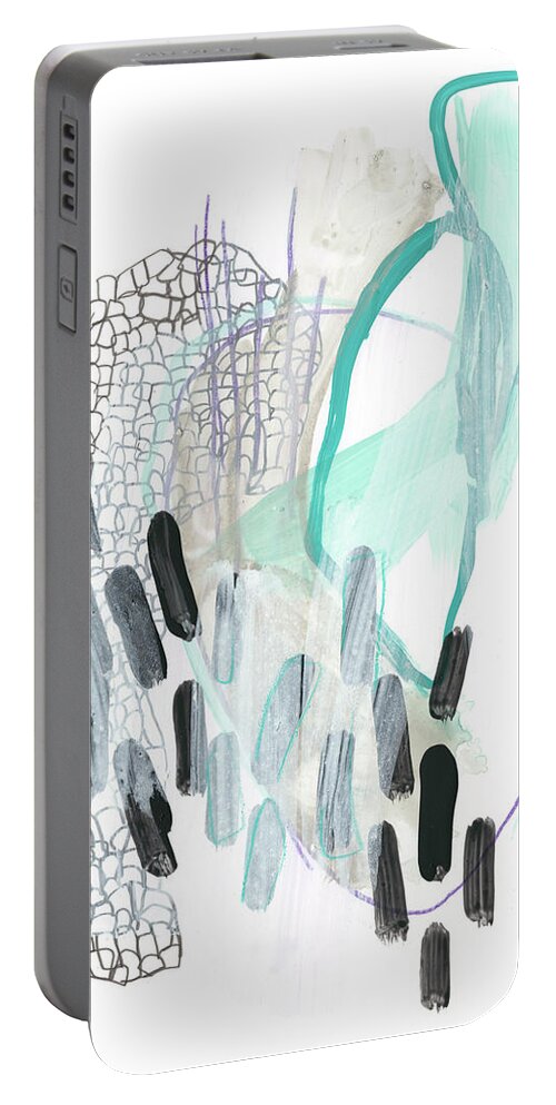 Abstract Portable Battery Charger featuring the painting Corollary IIi by June Erica Vess