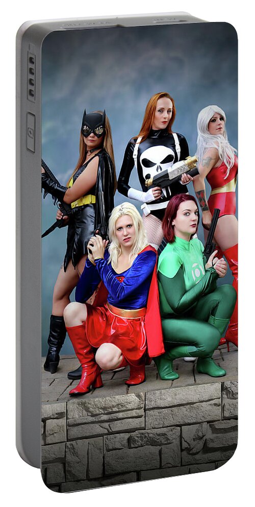 Super Portable Battery Charger featuring the photograph Costumed Heroines by Jon Volden
