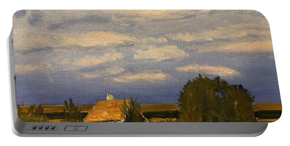 Morning Landscape Portable Battery Charger featuring the painting Country Morning by Ruben Carrillo