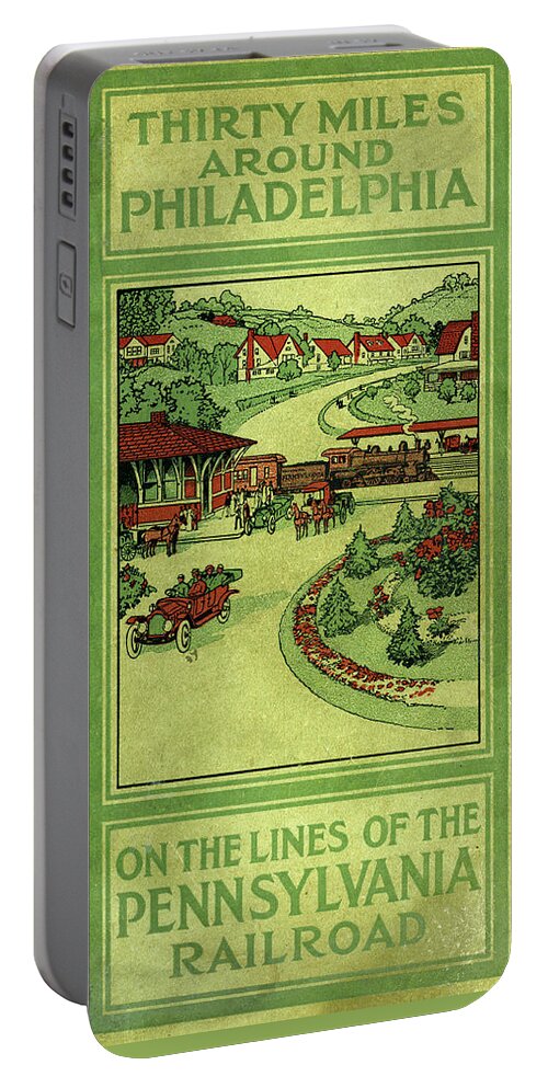 Philadelphia Portable Battery Charger featuring the mixed media Cover of Thirty Miles Around Philadelphia by Unknown