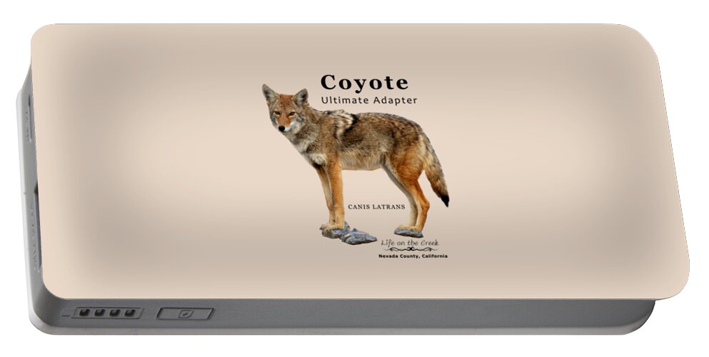 Coyote Portable Battery Charger featuring the digital art Coyote Ultimate Adaptor by Lisa Redfern